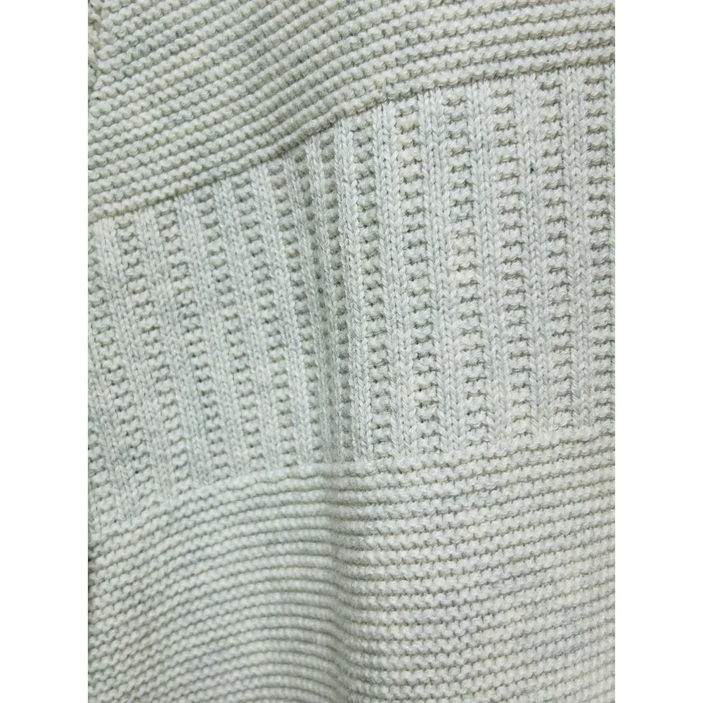 Chaps Mens Quarter Zip Pullover Sweater Cream Textured Cotton XL‎